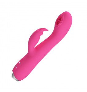 PRETTY LOVE - Powerful Licking Rabbit Vibrator Wand Masturbator (Chargeable - Pink)